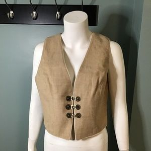 Canvas burlap women's vest